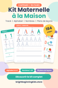 Kit Maternelle à la Maison à imprimer : tracé, alphabet, nombres et 36 plans de leçons (184 pages)